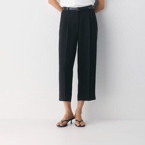 Aritzia Wilfred Effortless Crop Pants Size 10 Black Wide Leg Trouser